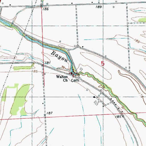 Topographic Map of Walton Church, MS