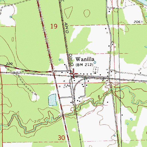 Topographic Map of Wanilla, MS