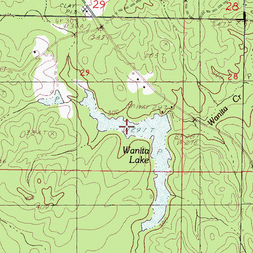 Topographic Map of Wanita Lake, MS