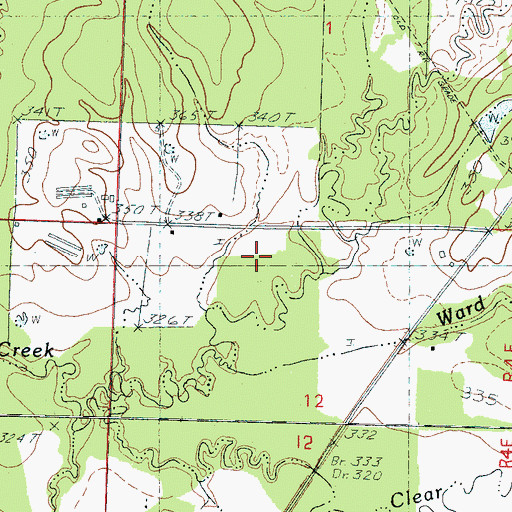 Topographic Map of Ward Branch, MS
