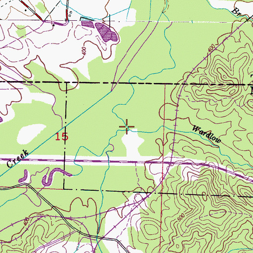 Topographic Map of Wardlow Branch, MS