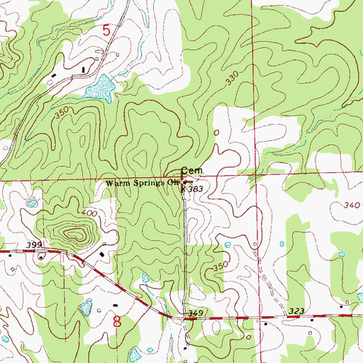 Topographic Map of Warm Springs Church, MS
