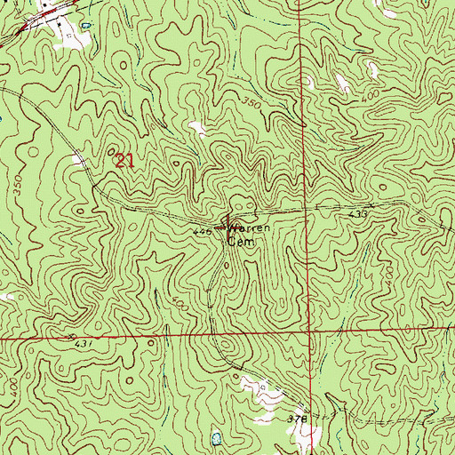 Topographic Map of Warren Cemetery, MS