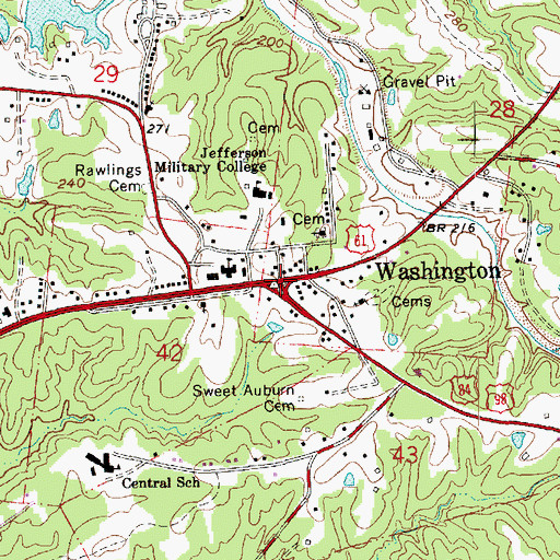 Topographic Map of Washington, MS
