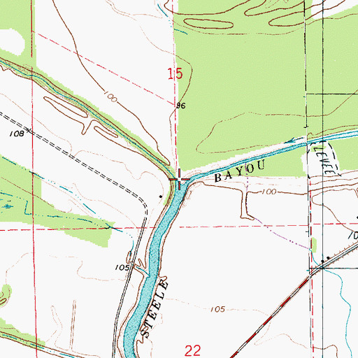 Topographic Map of Washington Bayou, MS