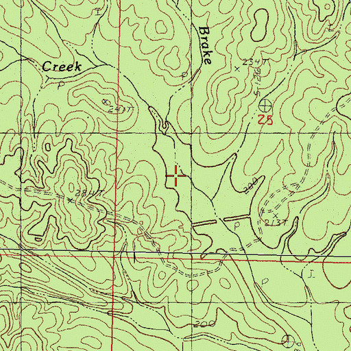 Topographic Map of Waterhole Brake, MS