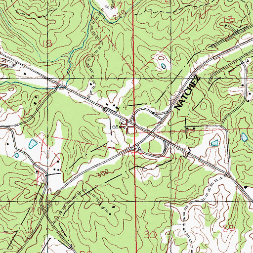 Topographic Map of Waterloo Cemetery, MS
