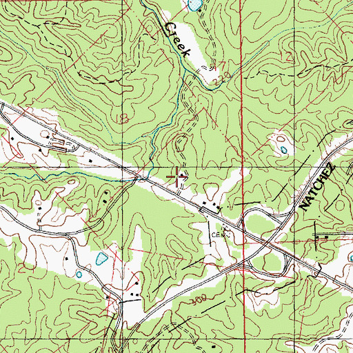 Topographic Map of Waterloo Church, MS