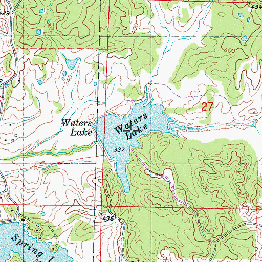 Topographic Map of Waters Lake, MS