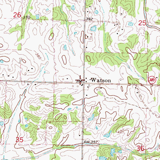 Topographic Map of Watson, MS