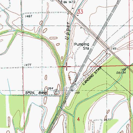 Topographic Map of Watson Bayou, MS
