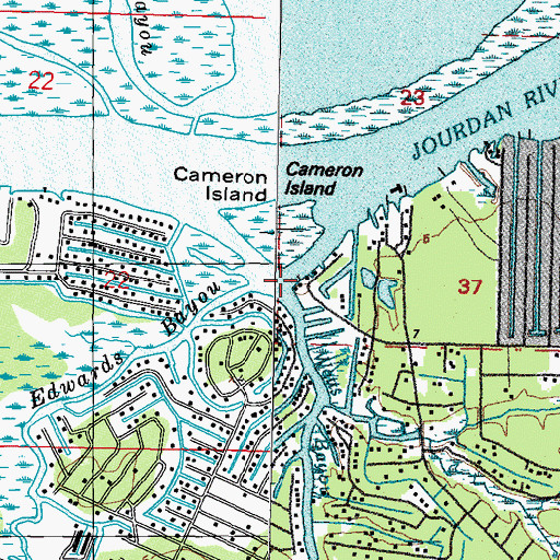 Topographic Map of Watts Bayou, MS