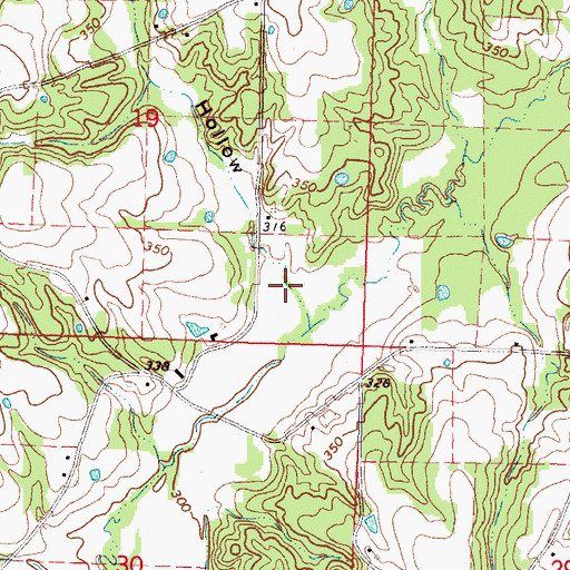 Topographic Map of Watts Hollow, MS