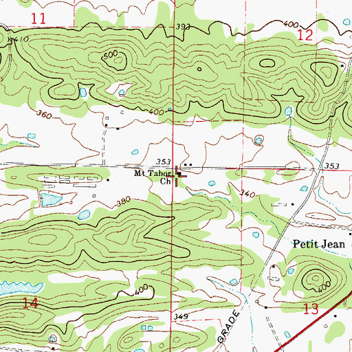 Topographic Map of Potts School (historical), AR
