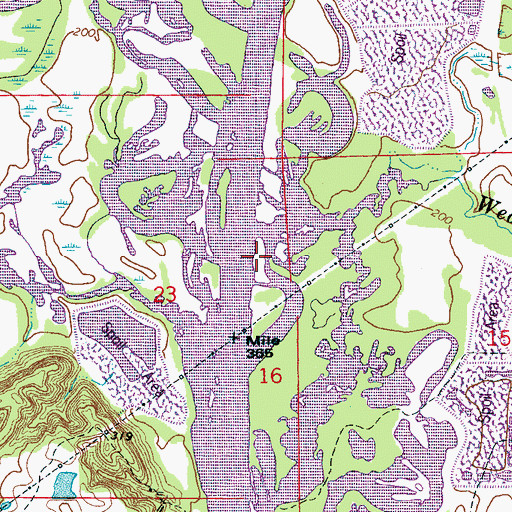 Topographic Map of Weaver Creek, MS