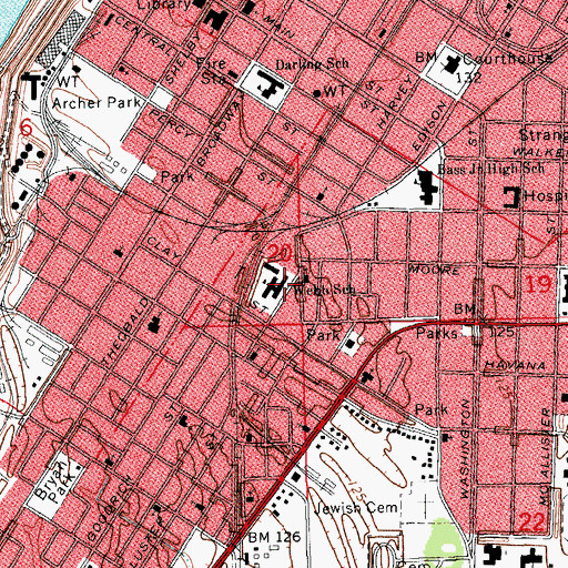 Topographic Map of Webb School, MS