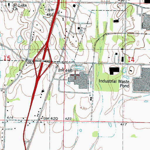 Topographic Map of Weedon Lake, MS