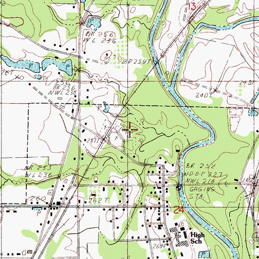 Topographic Map of Weir Creek, MS