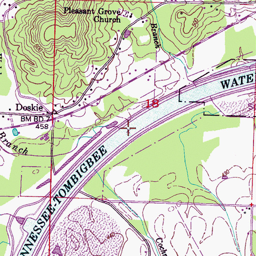 Topographic Map of Welch Branch, MS