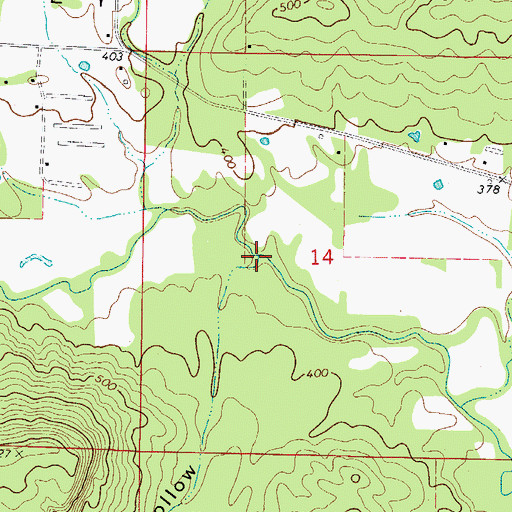 Topographic Map of Rock Creek, AR
