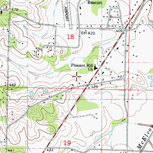 Topographic Map of Welcome Church, MS