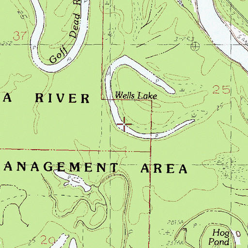 Topographic Map of Wells Lake, MS