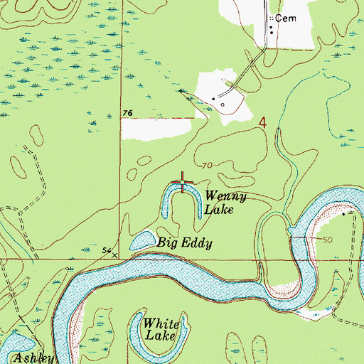 Topographic Map of Wenny Lake, MS