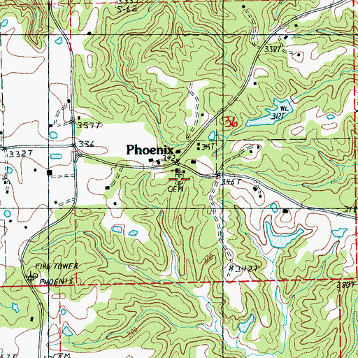 Topographic Map of Wesley Chapel, MS