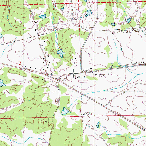Topographic Map of Wesley Chapel, MS