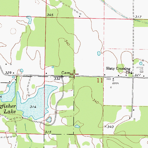 Topographic Map of Saint Patricks Church (historical), AR