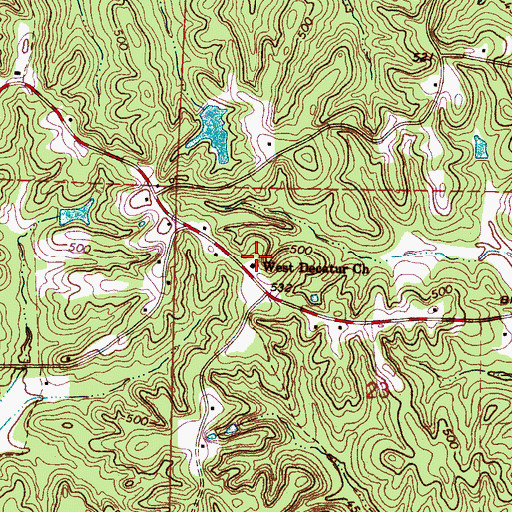 Topographic Map of West Decatur Church, MS