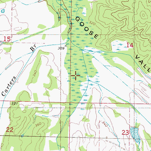 Topographic Map of West Goose Valley, MS