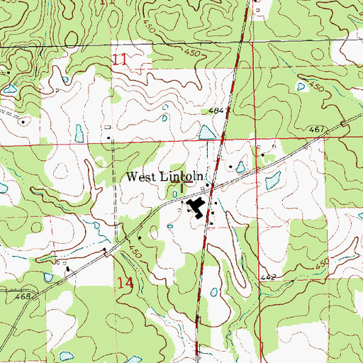 Topographic Map of West Lincoln, MS