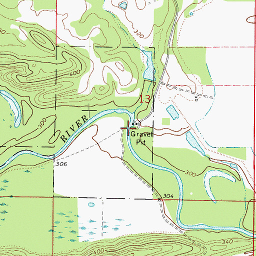 Topographic Map of Slaty Crossing, AR