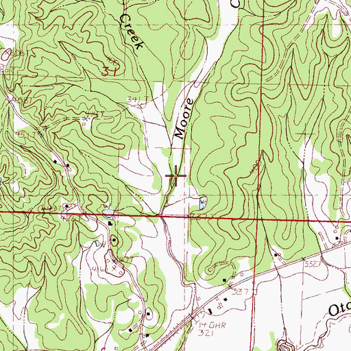 Topographic Map of Sand Creek, MS