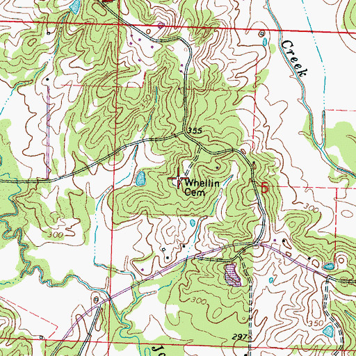 Topographic Map of Whelin Cemetery, MS