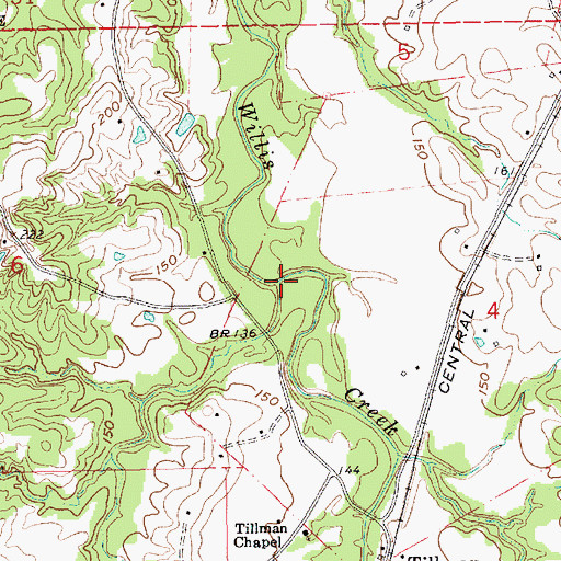 Topographic Map of Whetstone Creek, MS