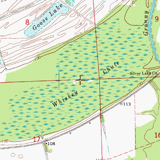 Topographic Map of Whiskey Chute, MS