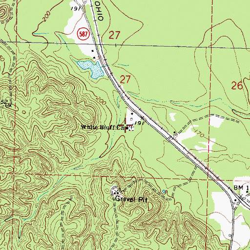 Topographic Map of White Bluff Church, MS