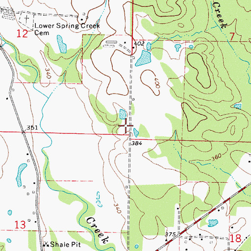 Topographic Map of Springdale Church (historical), AR