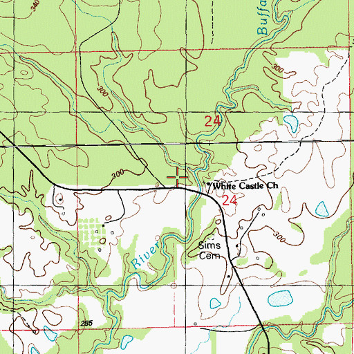 Topographic Map of White Castle Church, MS