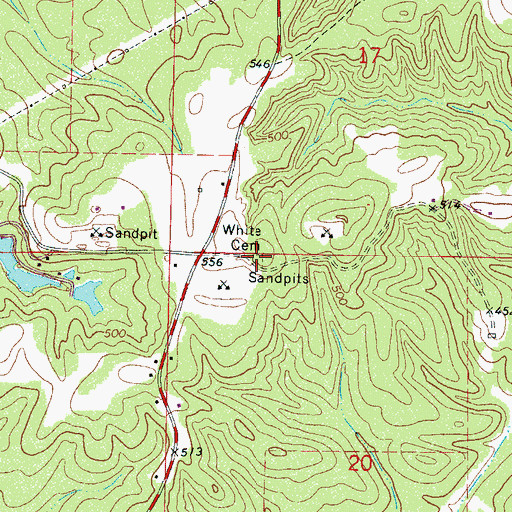 Topographic Map of White Cemetery, MS
