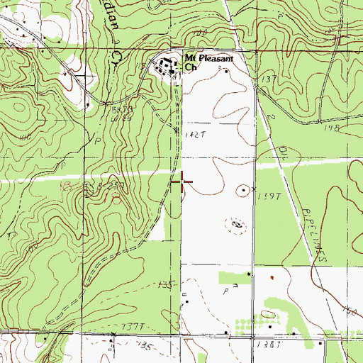 Topographic Map of White Creek School, MS