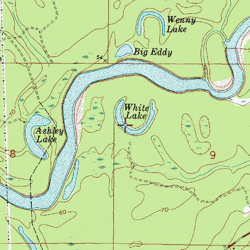 Topographic Map of White Lake, MS