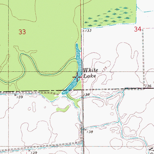 Topographic Map of White Lake, MS