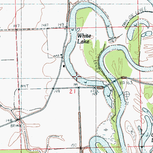 Topographic Map of White Lake, MS