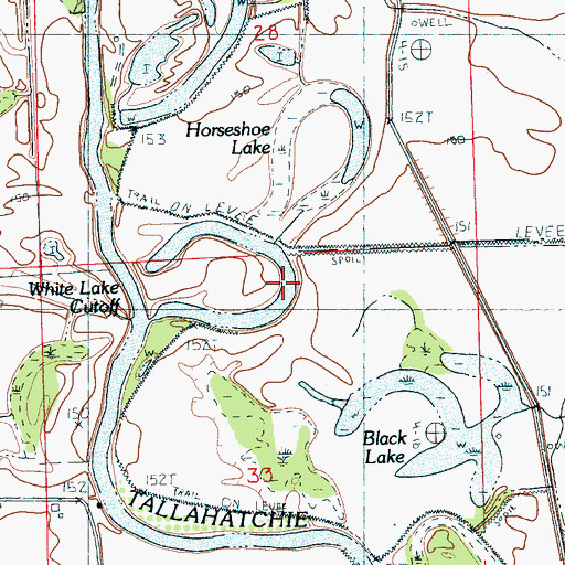 Topographic Map of White Lake Cut -Off, MS