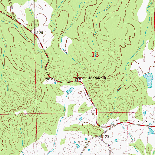 Topographic Map of White Oak Church, MS