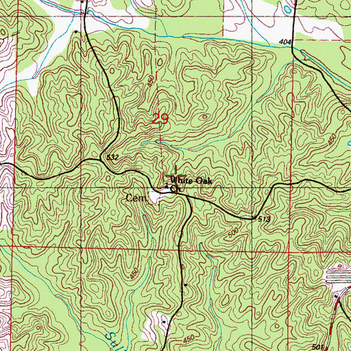 Topographic Map of White Oak Church, MS