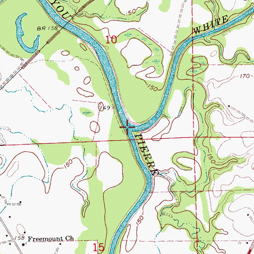 Topographic Map of White Oak Creek, MS